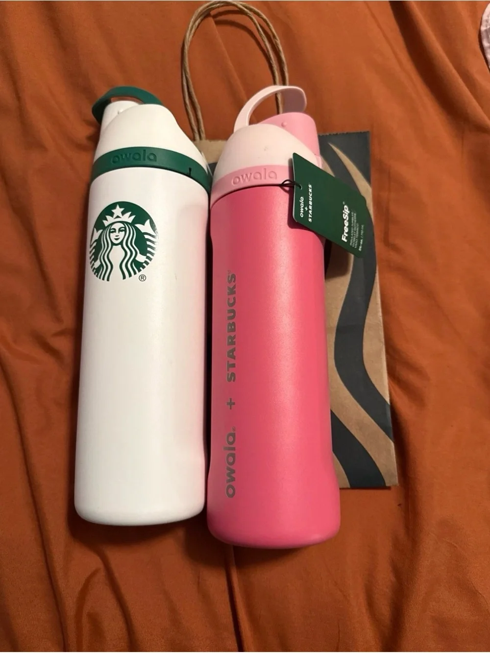 Starbucks White & Pink Owala Insulated Bottles